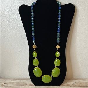 Mollybeads Elegant Green Acrylic and Chrysocolla Necklace